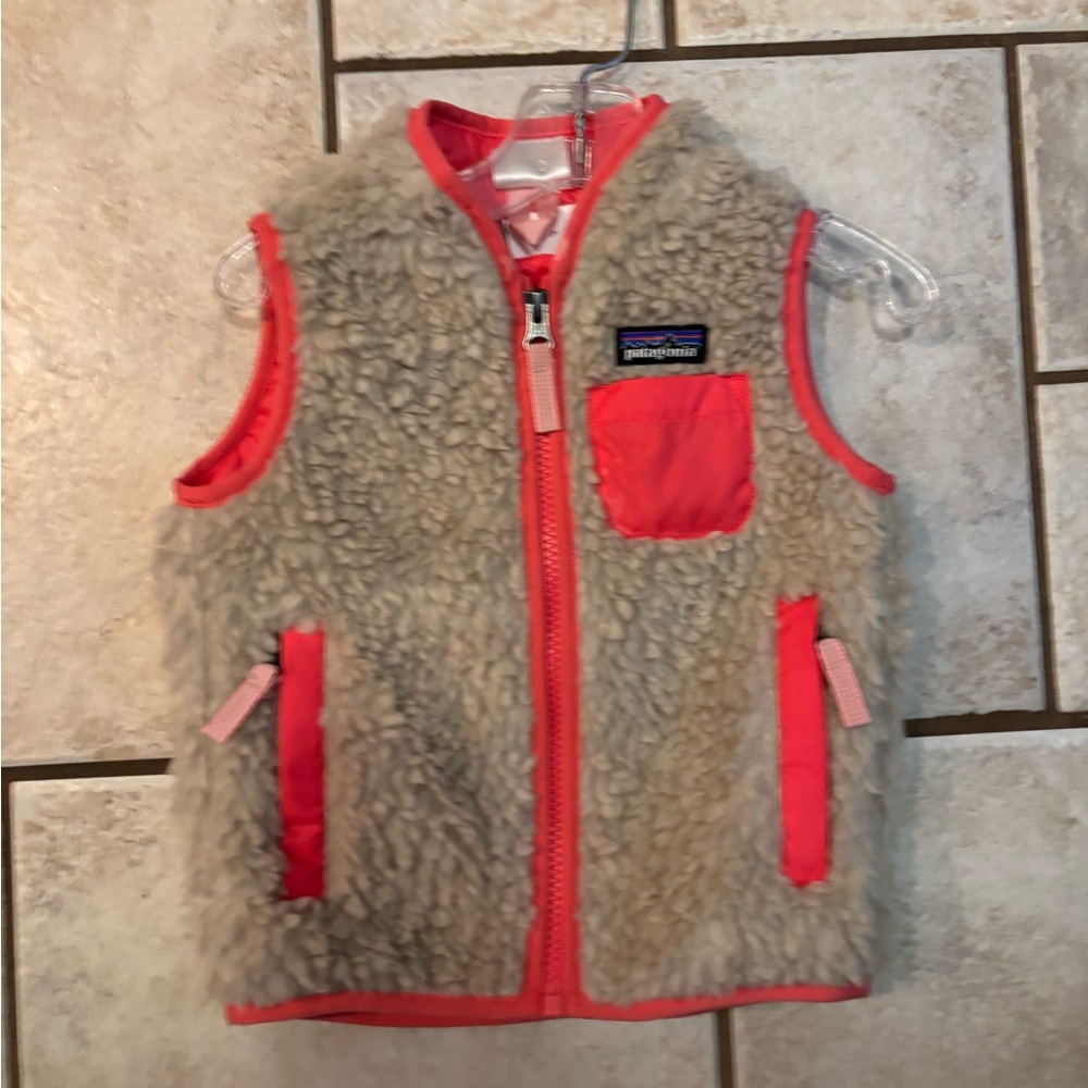 Patagonia Fleece Vest with Coral Accents